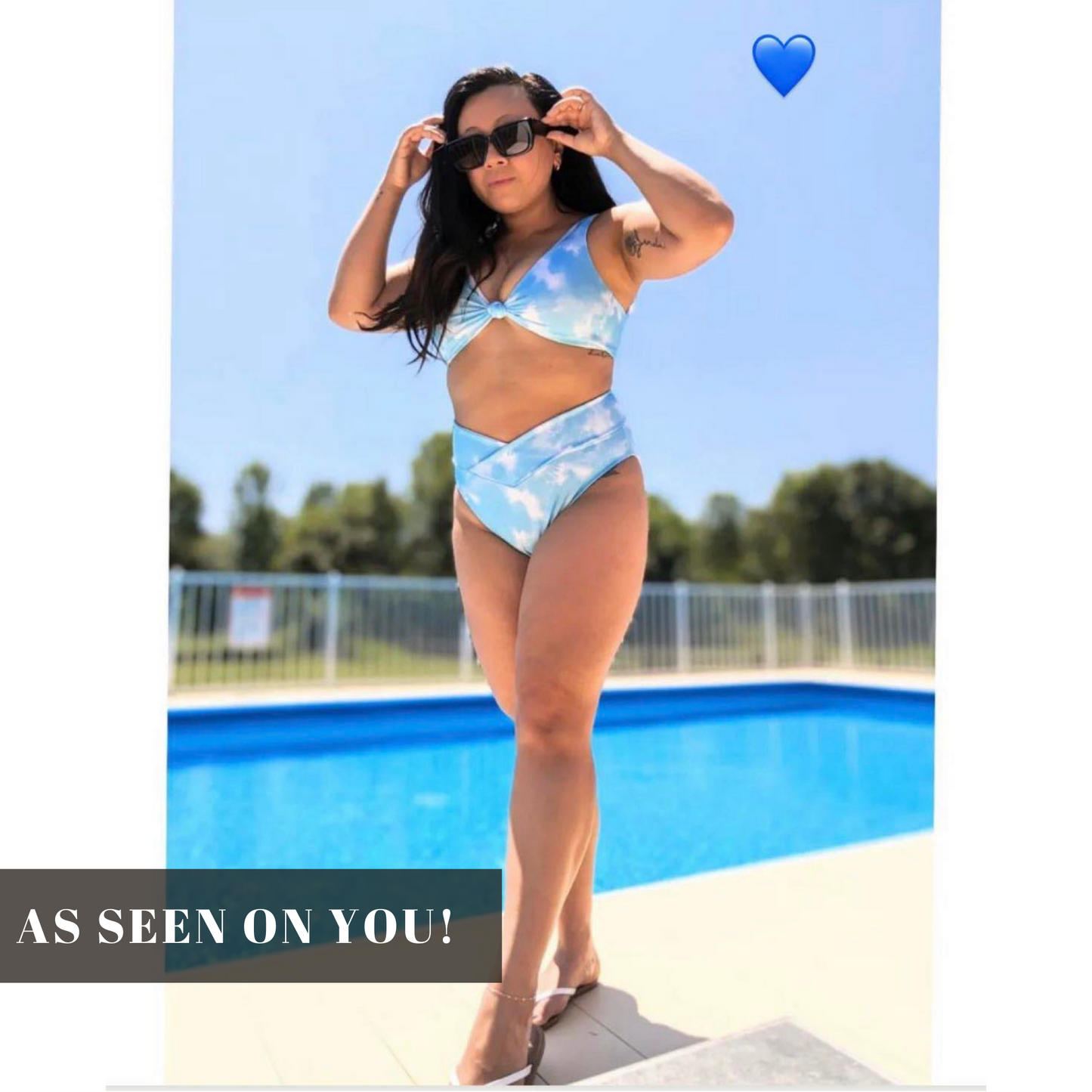 Kaia Blue Bikini Knot Top