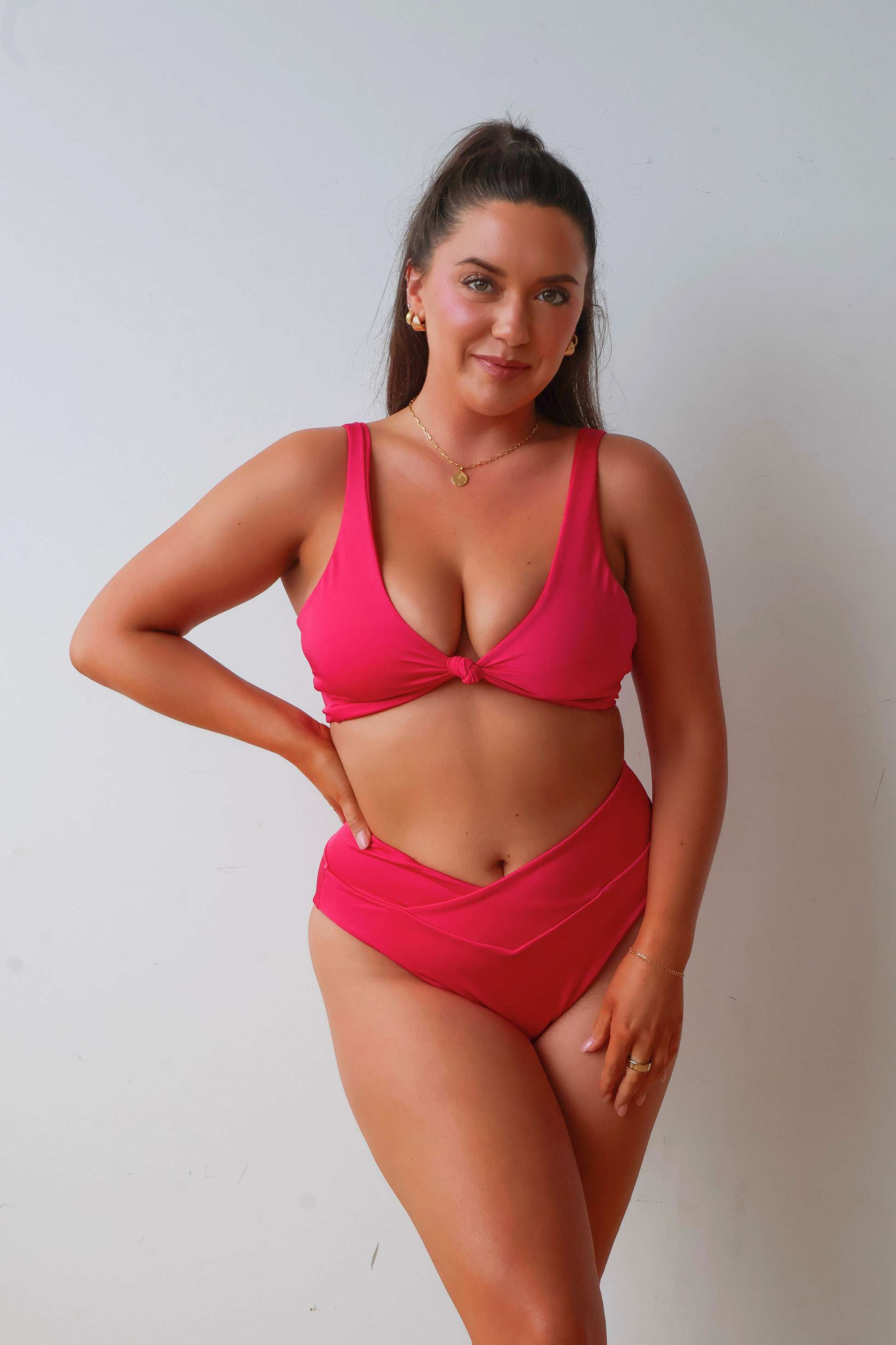 Fuschia Kaia Bikini Knot Top