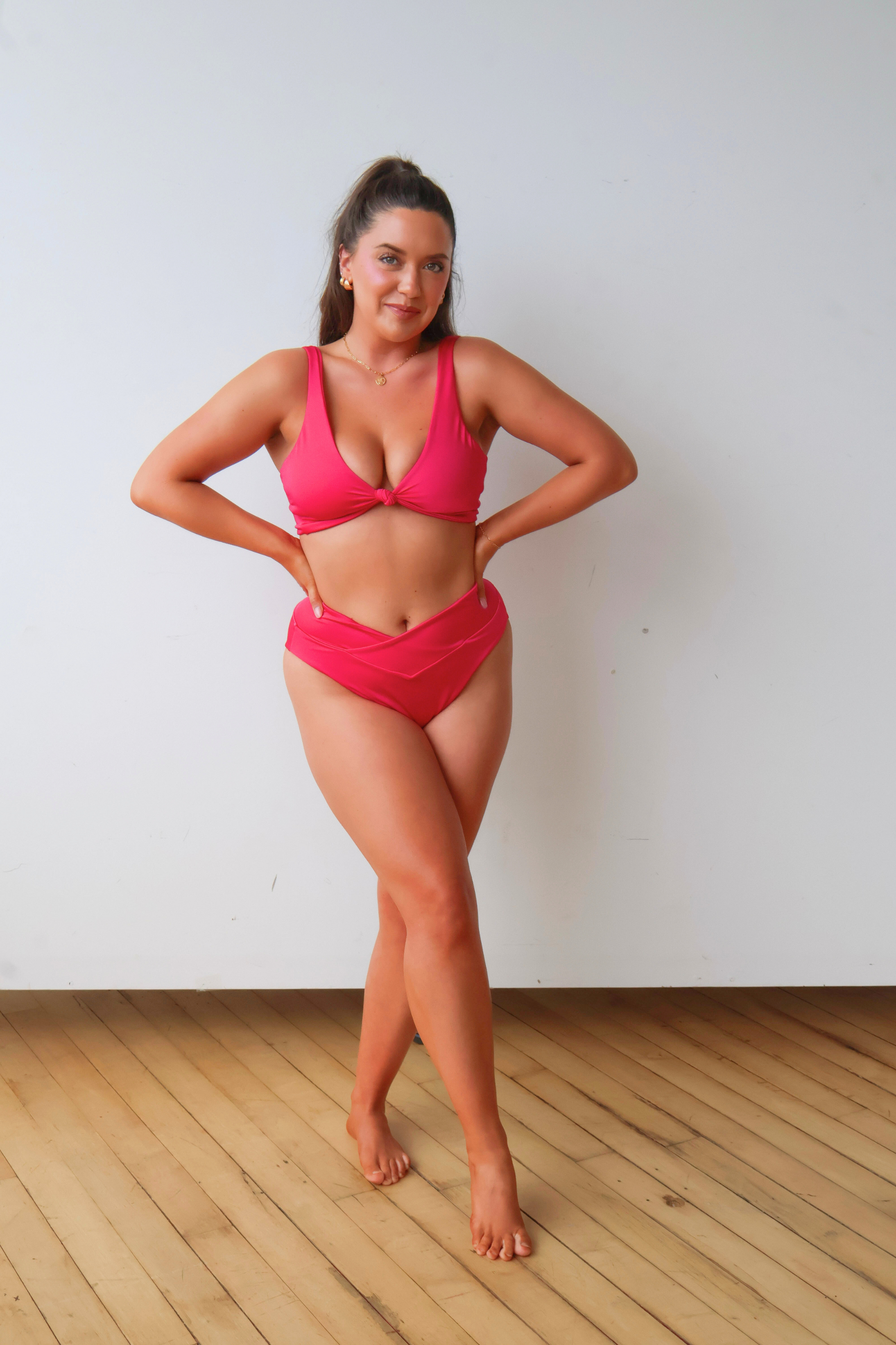 Fuschia Kaia Bikini Knot Top