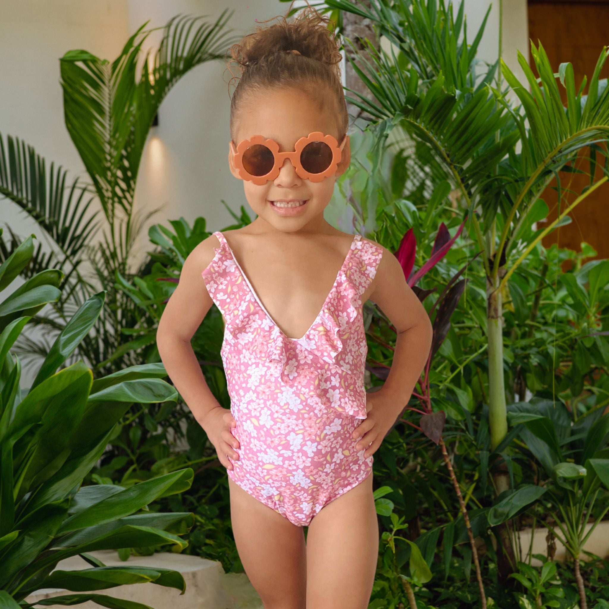 Ditsy Floral Ruffle One-Piece – Mini