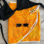 Orange Pineapple - Handmade Beach Towel Wrap Skirt