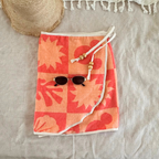 Orange Checkered Mickey - Handmade Beach Towel Wrap Skirt
