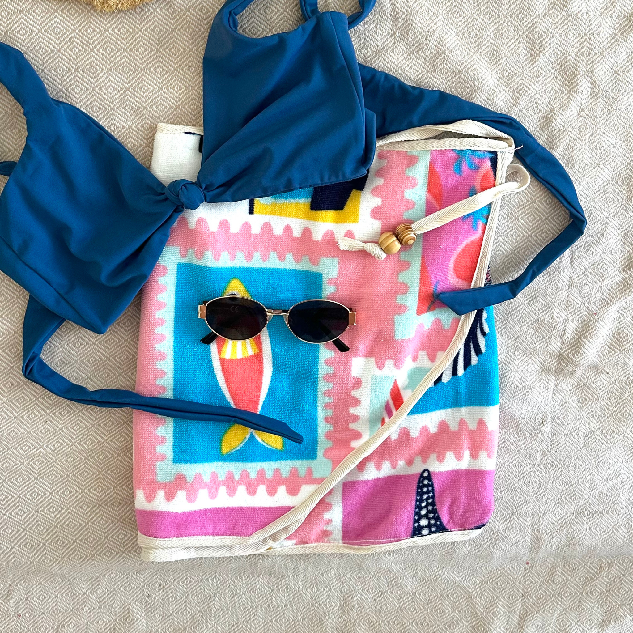 Mediterranean Escape - Handmade Beach Towel Wrap Skirt
