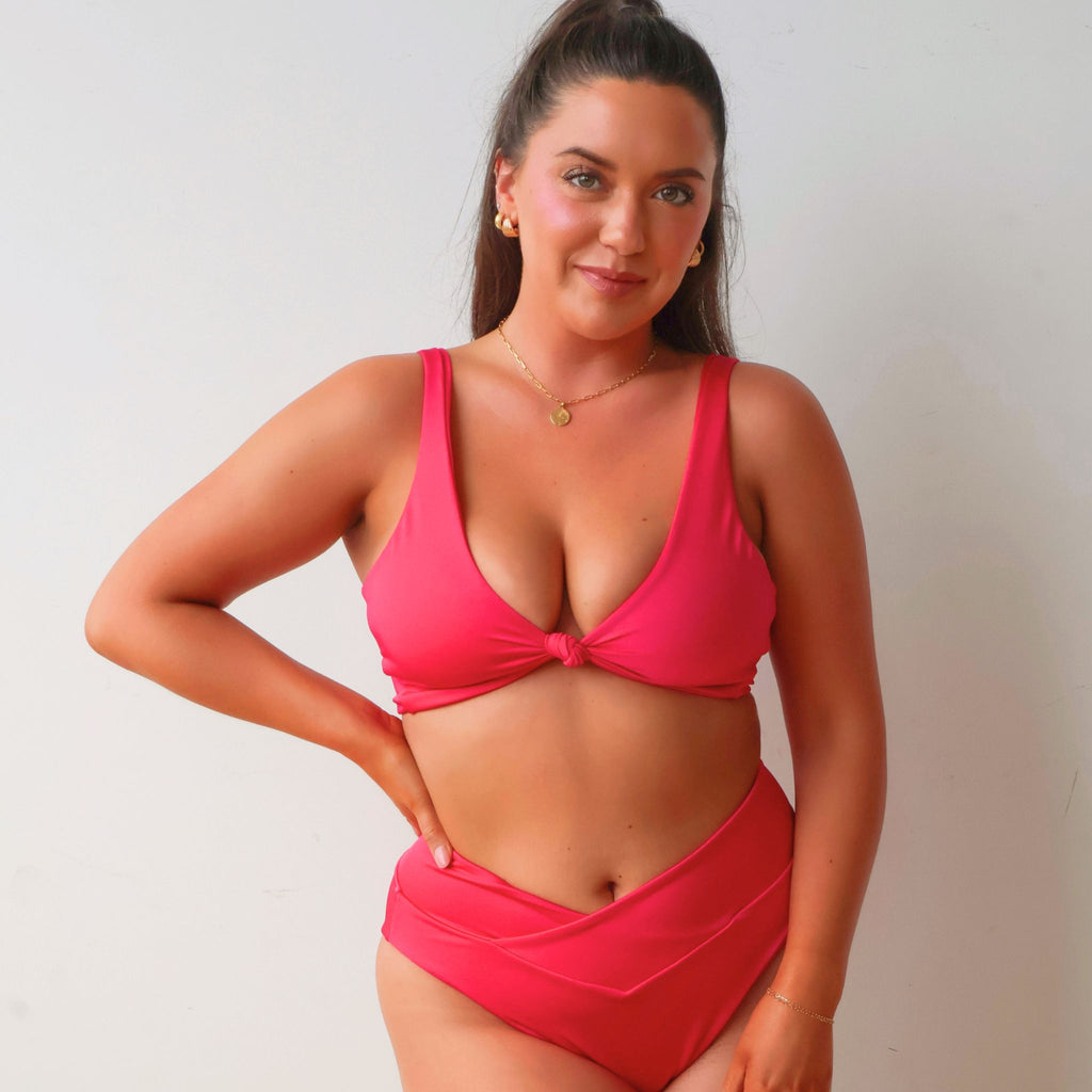 Fuchsia Kaia Bikini Knot Top