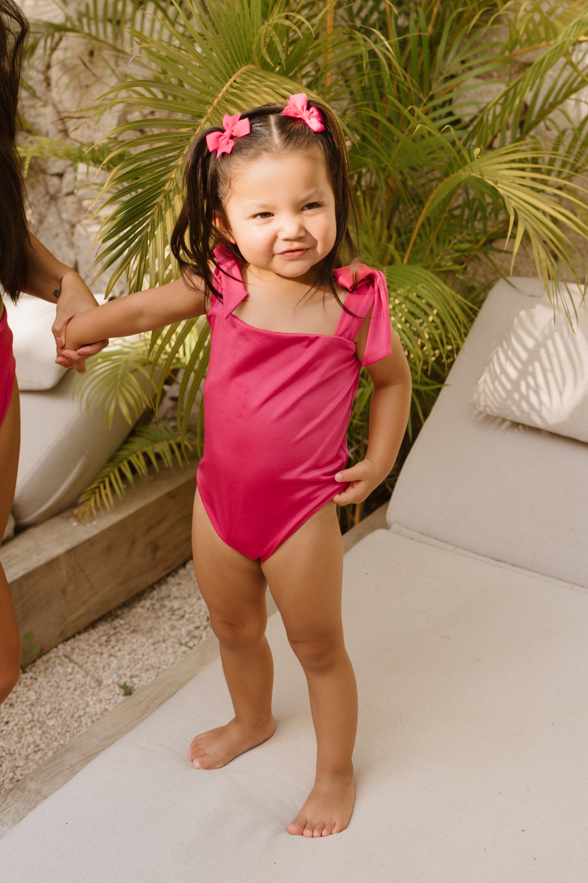 Fuchsia Mini Bowknot One Piece Swimsuit