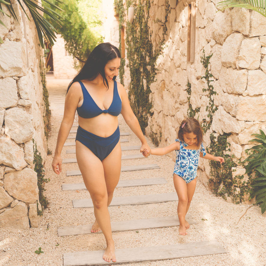Navy Kaia Bikini Knot Top